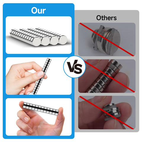 Vruelia magnets with silver nickel finish for tidy metal surfaces.