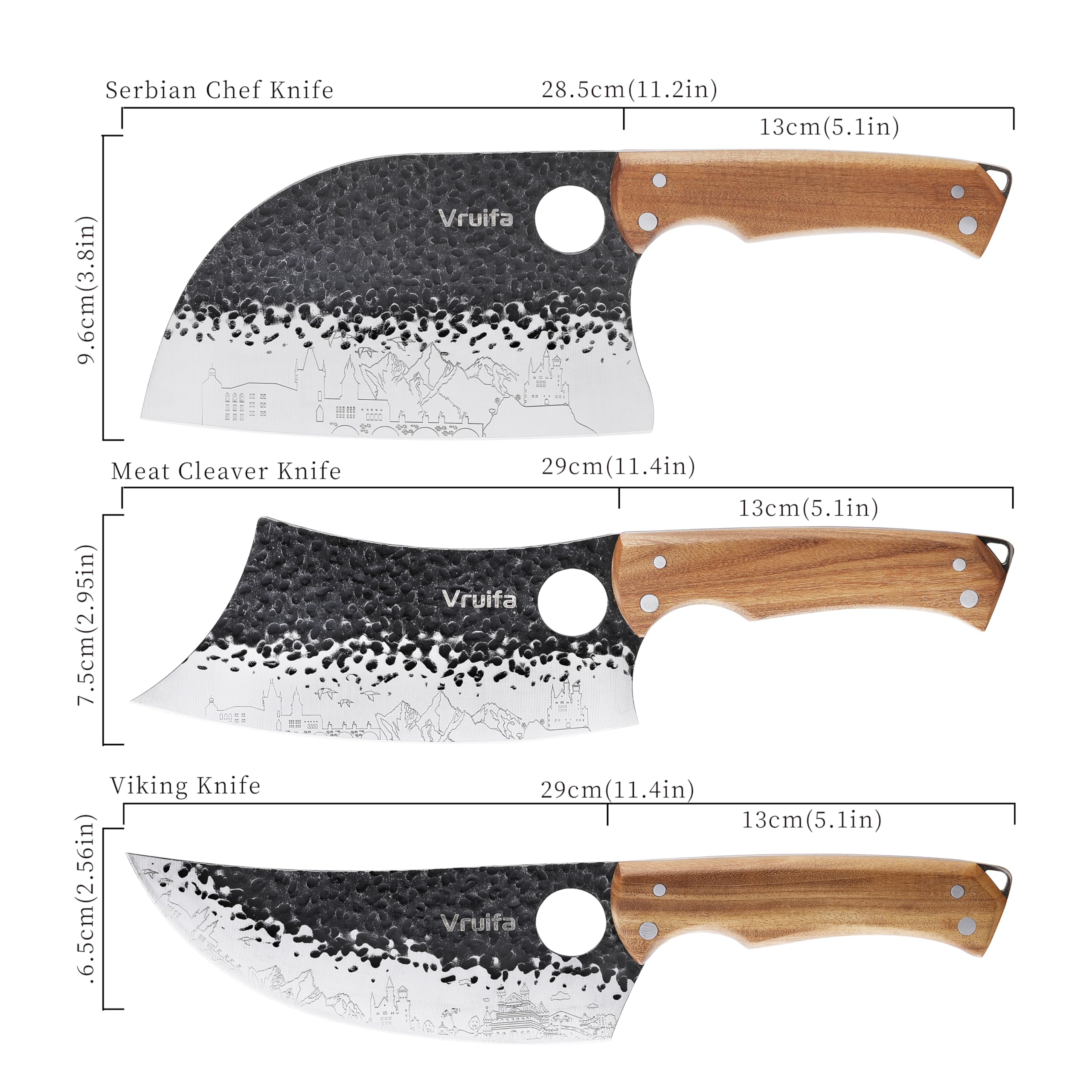 VRUIFA Butcher Cleaver 7-inch for powerful meat chopping