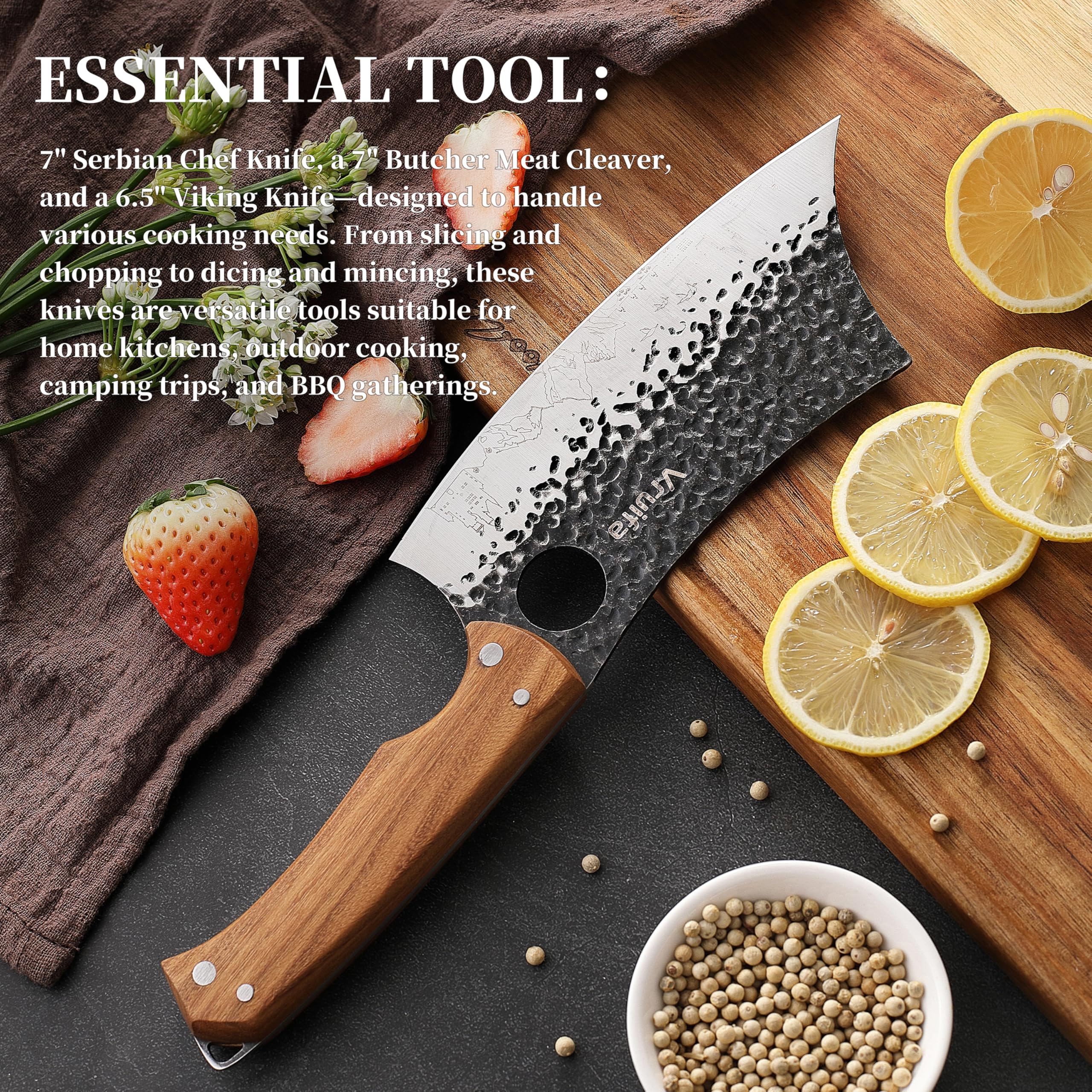 VRUIFA Ergonomic wooden handle close-up for comfortable control