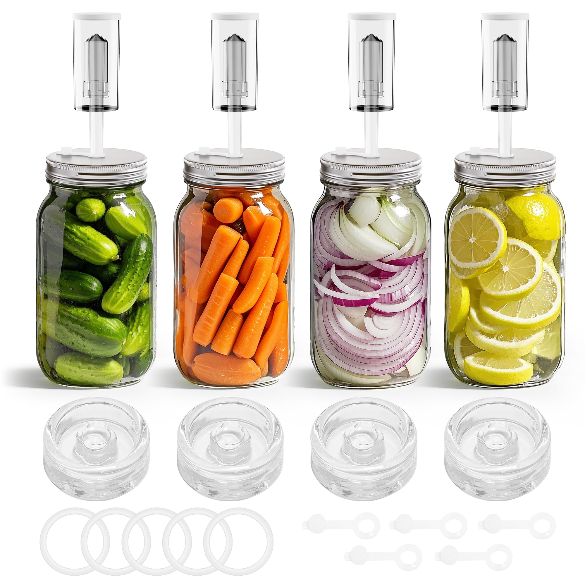 VSAPRDT fermentation weights in action keeping veggies submerged for even brining