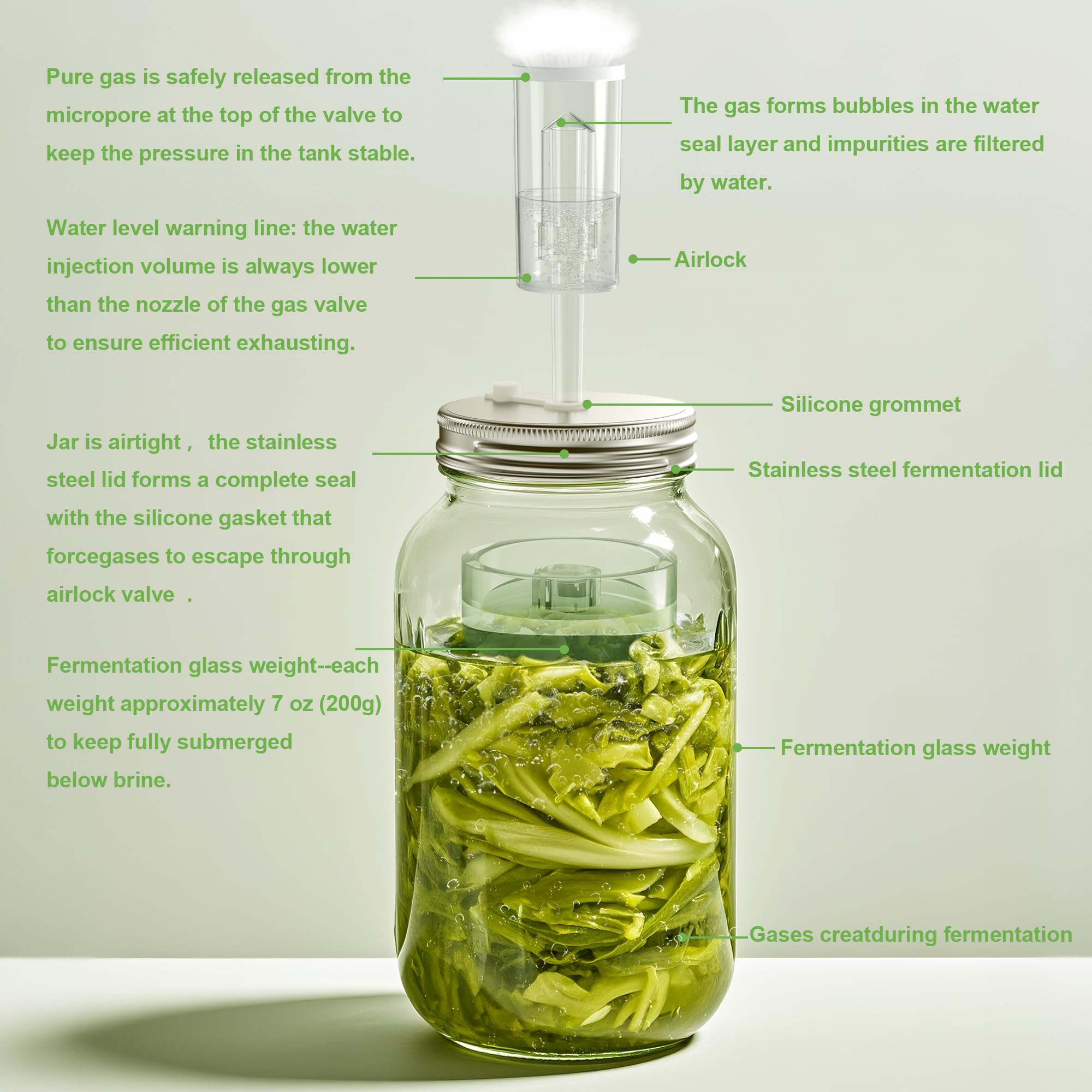 VSAPRDT grommets and holes ensure reliable air exchange during fermentation