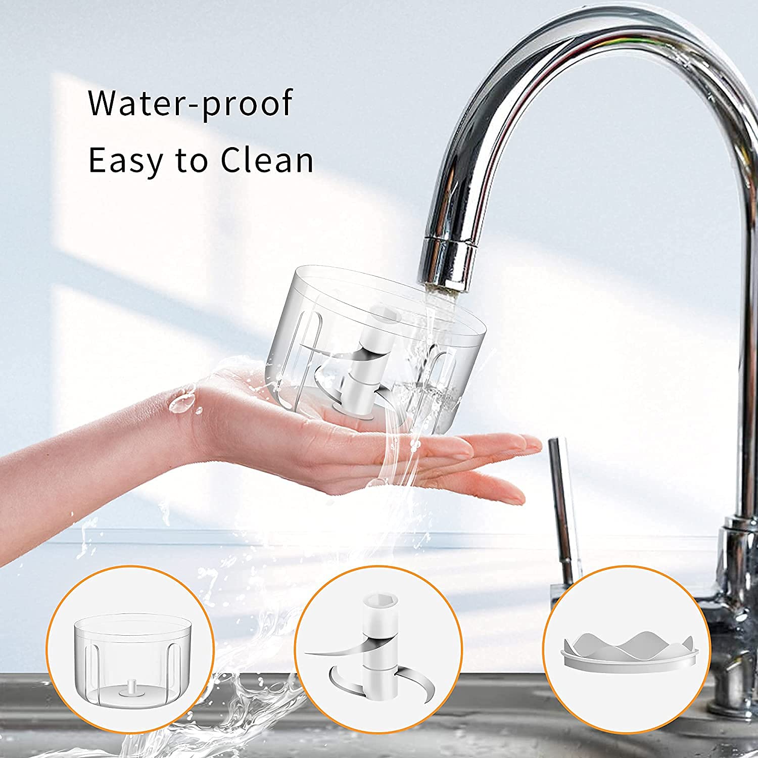 Vshinic chopper showing waterproof body for easy cleaning