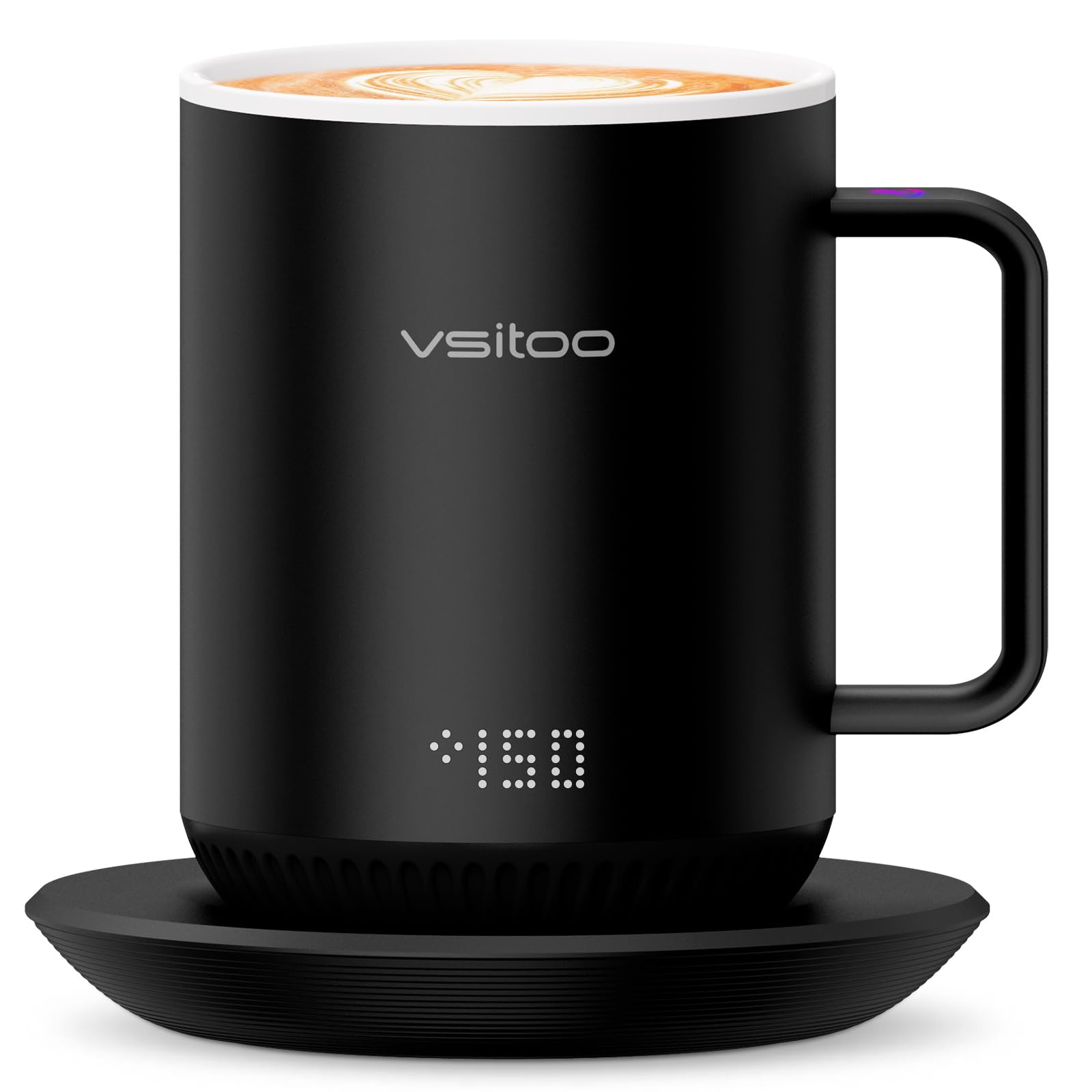 Vsitoo S3 heated mug front view; stylish white design for everyday warming.