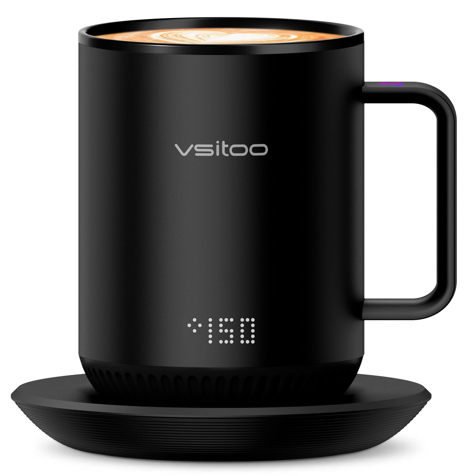 VSITOO S3 12oz heated mug on charging pad delivers precise temperature control.