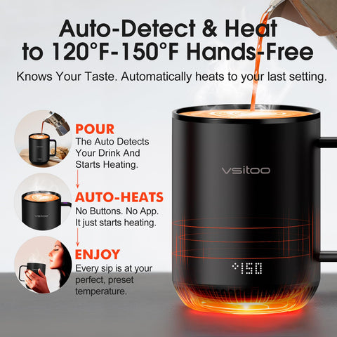VSITOO S3 app-controlled heating for customized beverage warmth.