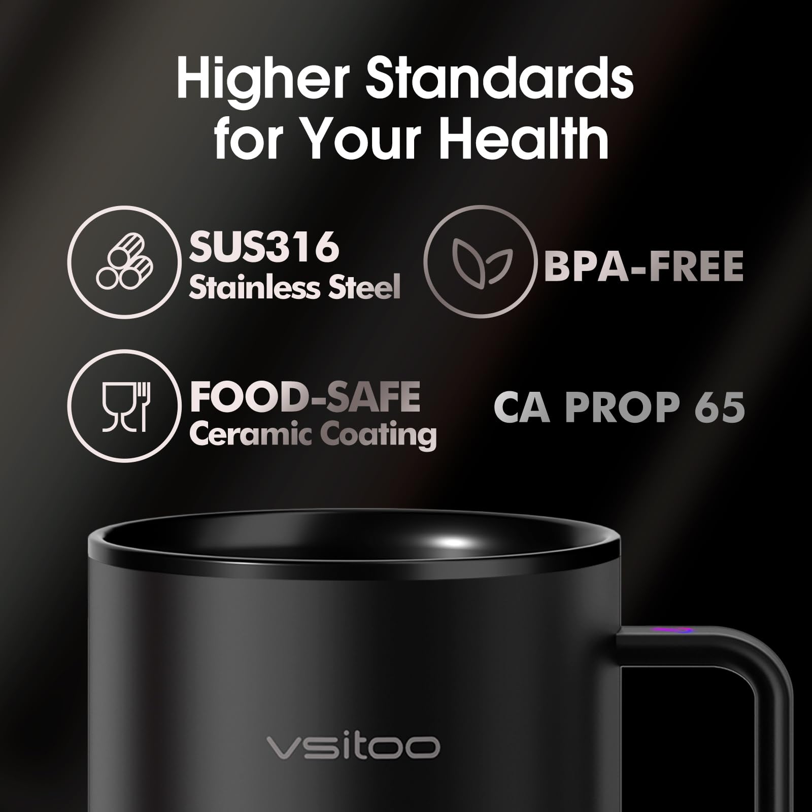 VSITOO S3 BPA-free, IPX7 waterproof design for daily use.
