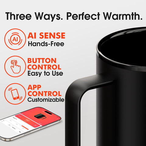 Vsitoo S3 Plus temperature readout shows real-time heat settings for hot drinks.