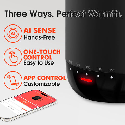 VSITOO S3 Pro 14oz mug AI auto-start sensor powers hands-free warming.