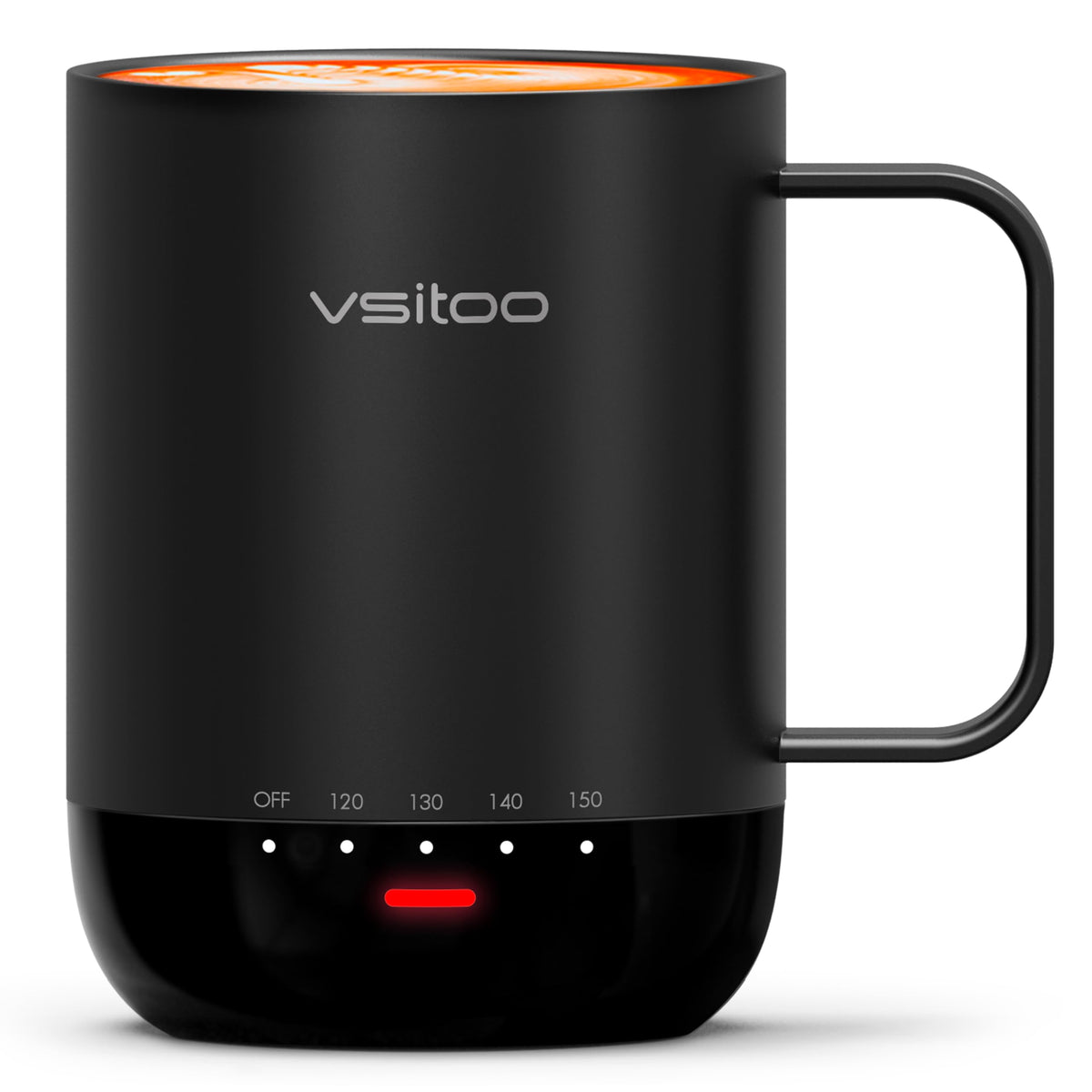 VSITOO S3 Pro 14oz mug front view with sleek black finish for everyday use.