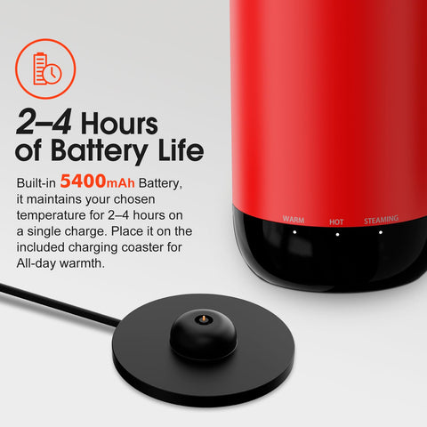 VSITOO S5 desk base keeps drinks warm at workstations and desks.