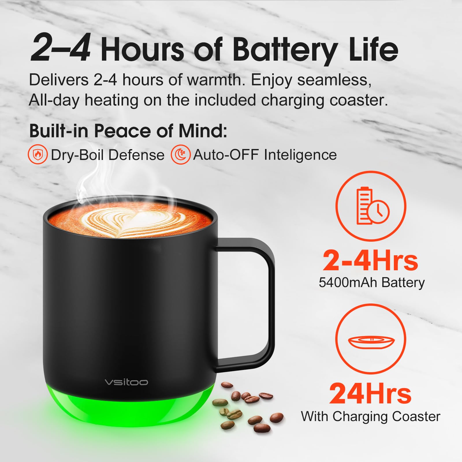 VSITOO S6 Plus mug AI sensor detects beverage to start heating