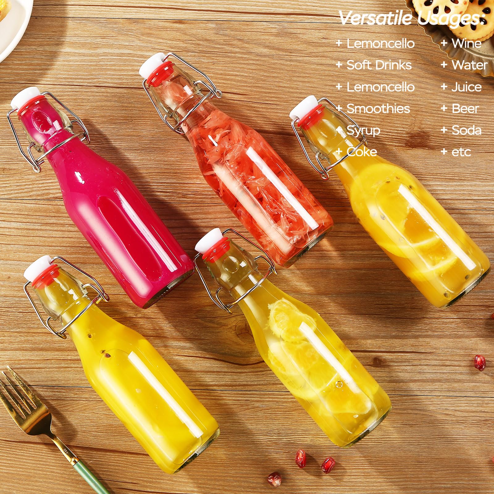 Vanilla extract stored in a VSWINGBO clear glass bottle highlighting color and clarity