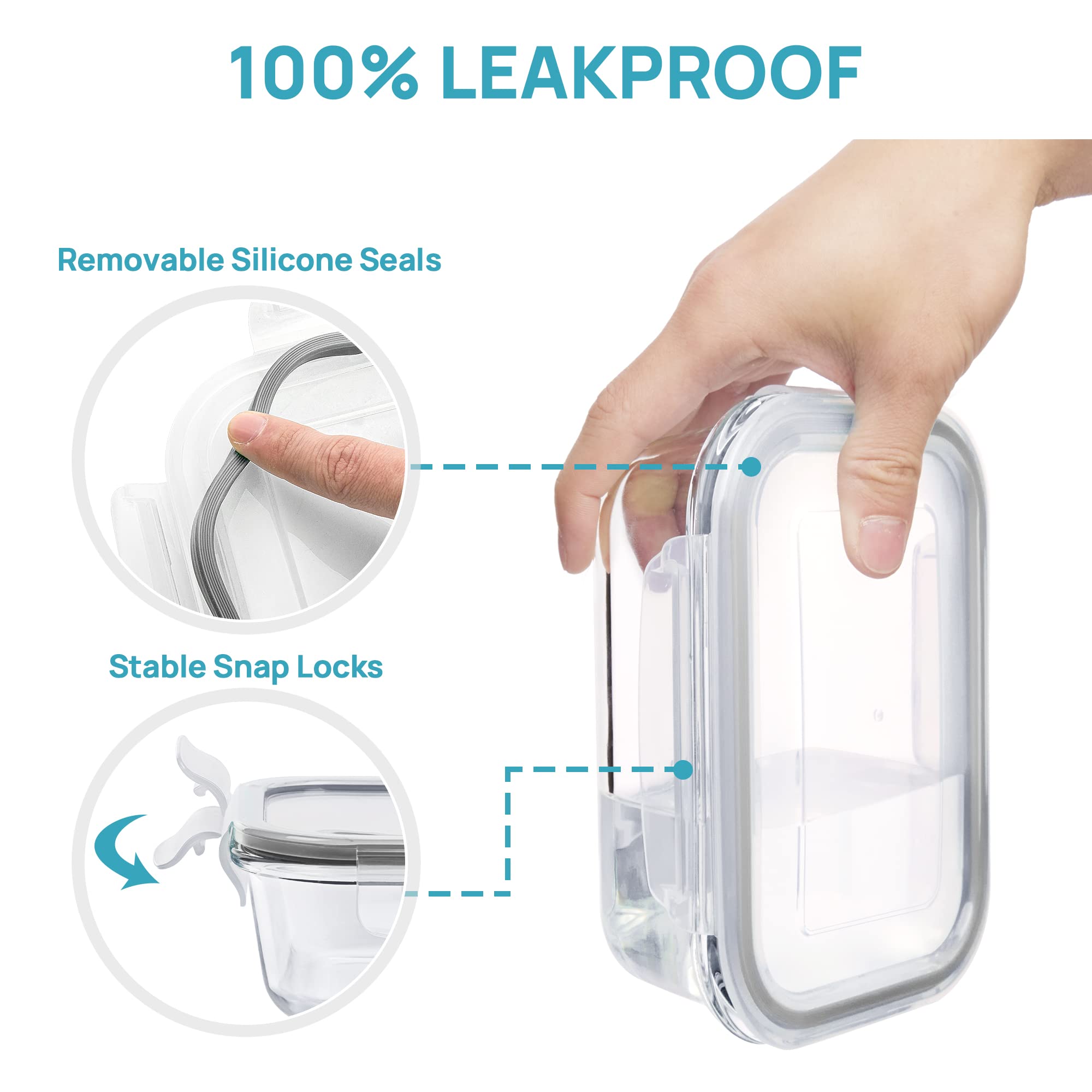 Vtopmart 12.5oz rectangle container perfect for sauces and leftovers.