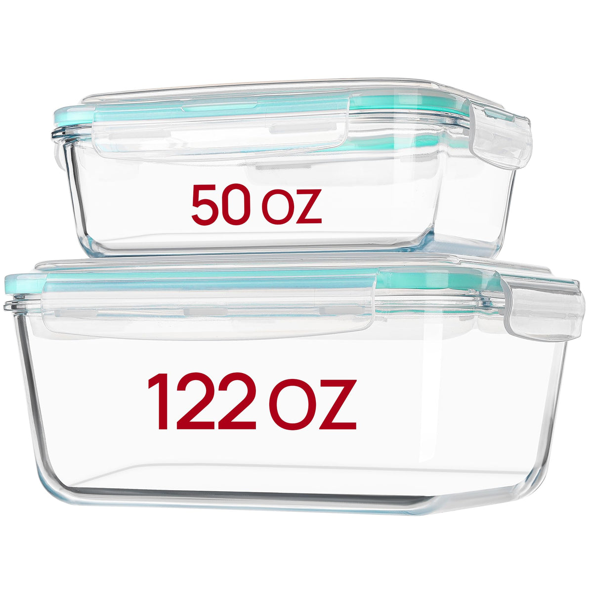 Vtopmart 122oz and 50oz glass container set with airtight lids for versatile storage