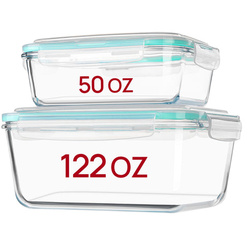 Vtopmart 122oz and 50oz glass container set with airtight lids for versatile storage