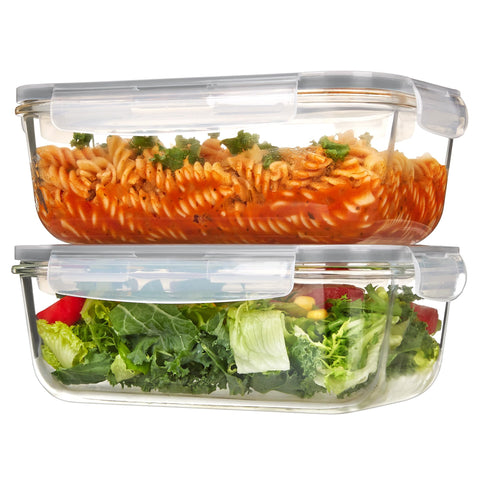 Vtopmart 1860ml glass containers with lids for family meal prep and storage.
