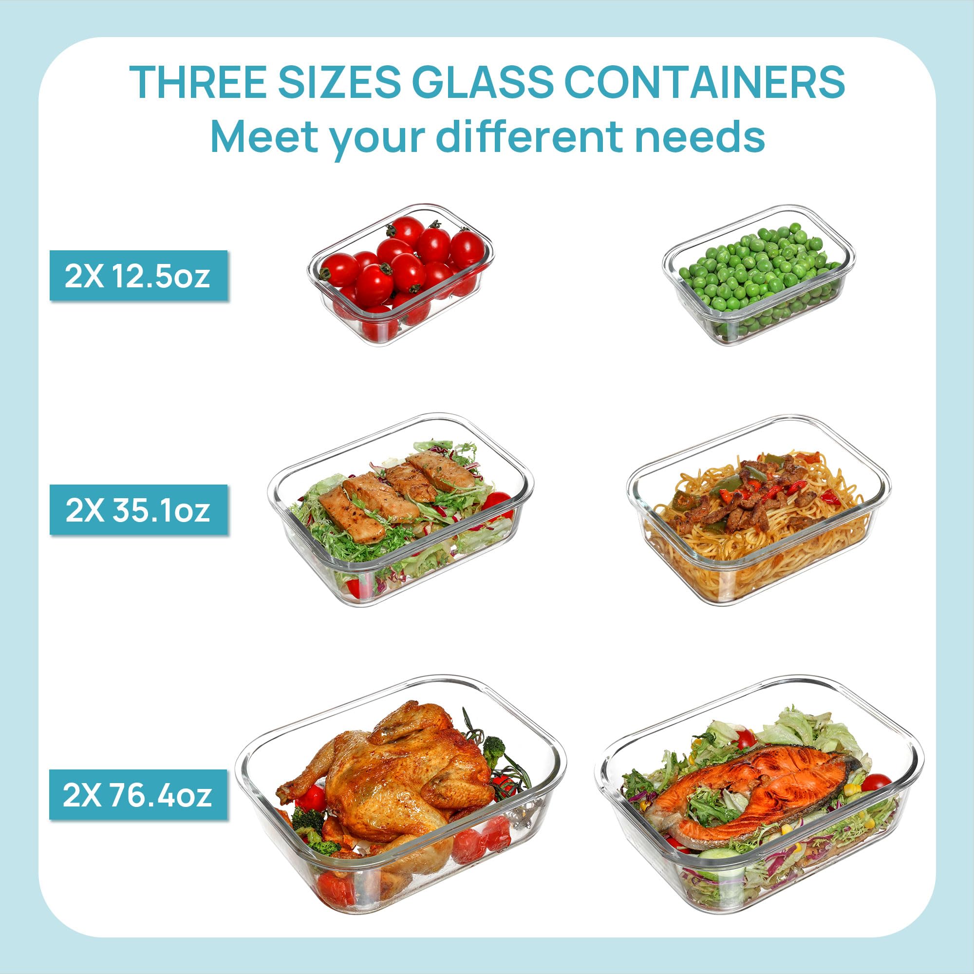 Vtopmart containers in rack for freezer storage and easy access.