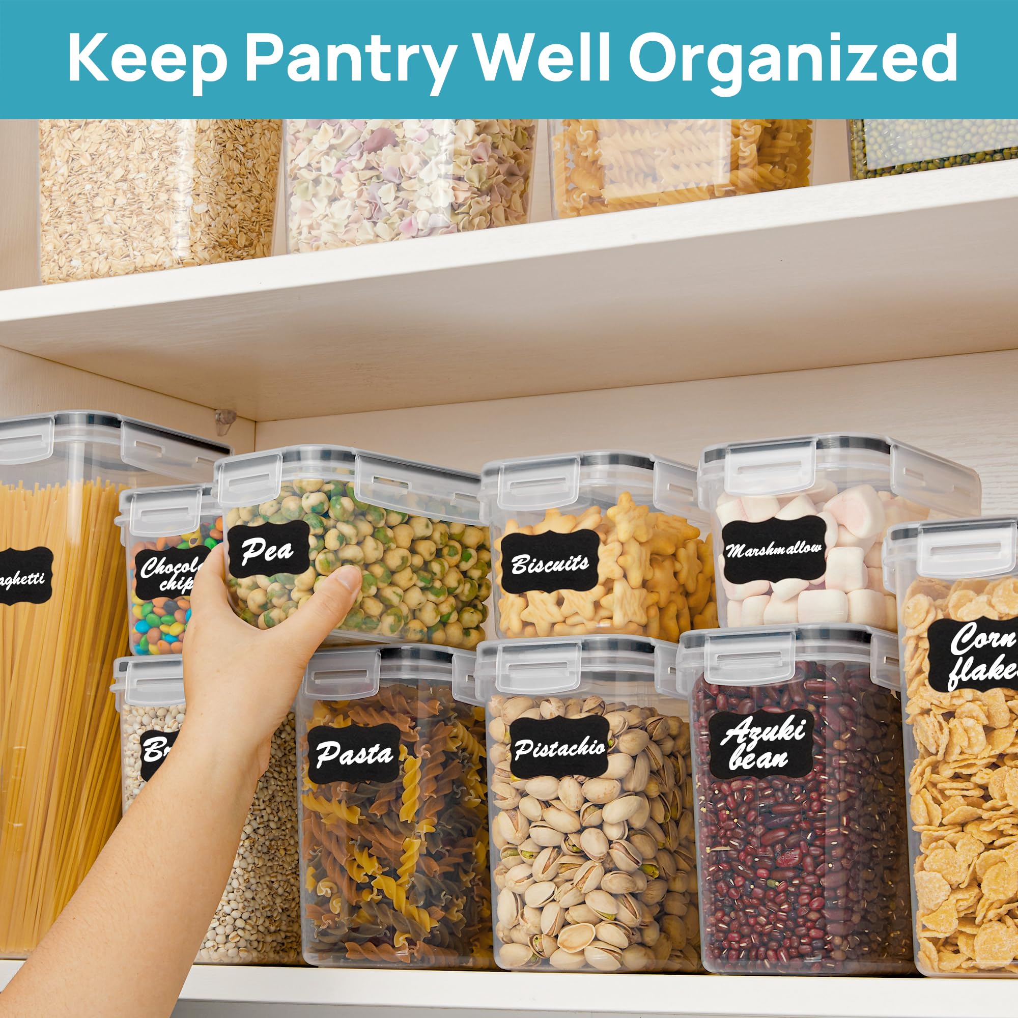 Includes 24 reusable labels for easy contents swapping.