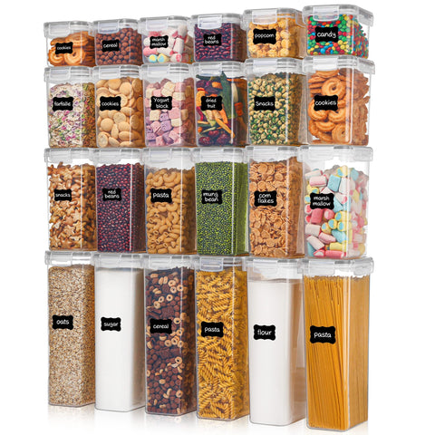 Vtopmart 24pc airtight containers set for pantry organization and freshness.