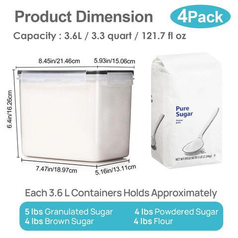 Vtopmart 3.3-quart container with clear view for content identification.