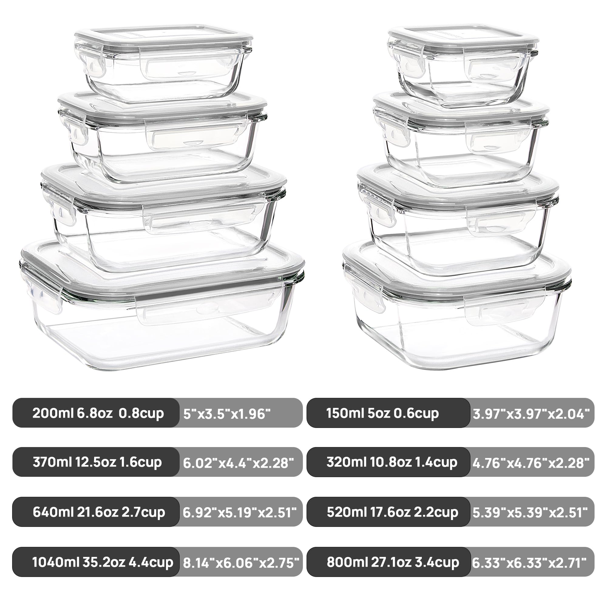 Vtopmart 35oz rectangle container showcases contents clearly, ideal for batch meals.