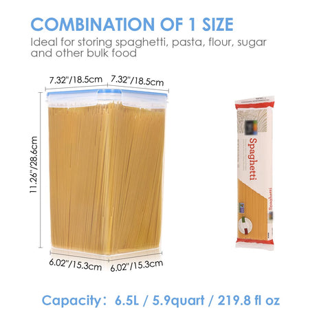 Vtopmart 6.5L plastic canister for flour offers BPA-free, crystal-clear visibility.