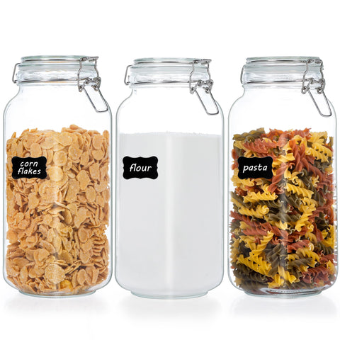 Vtopmart 78oz glass jar with airtight clamp lid for clear pantry freshness