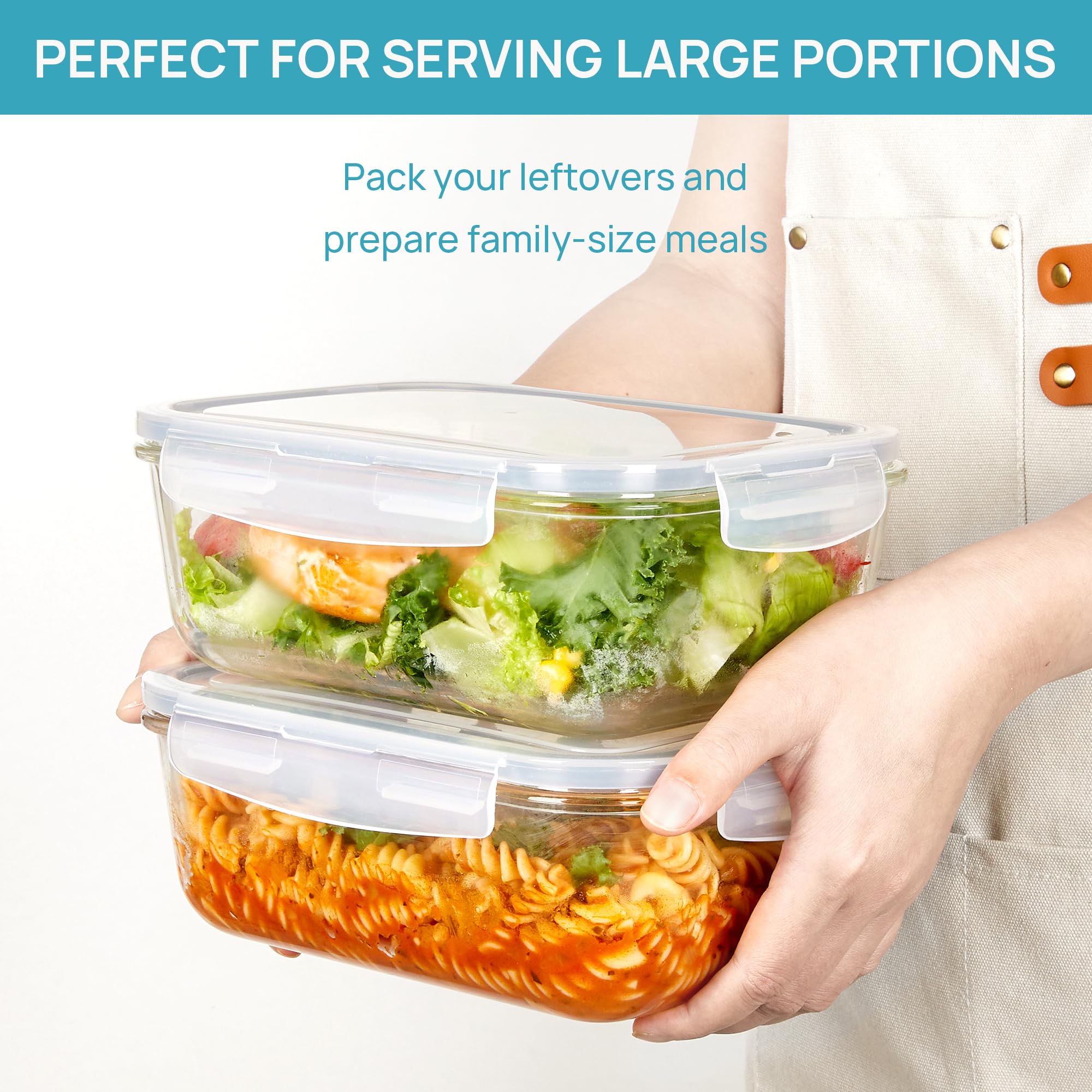 Vtopmart airtight snap lids keep contents secure and spill-free.