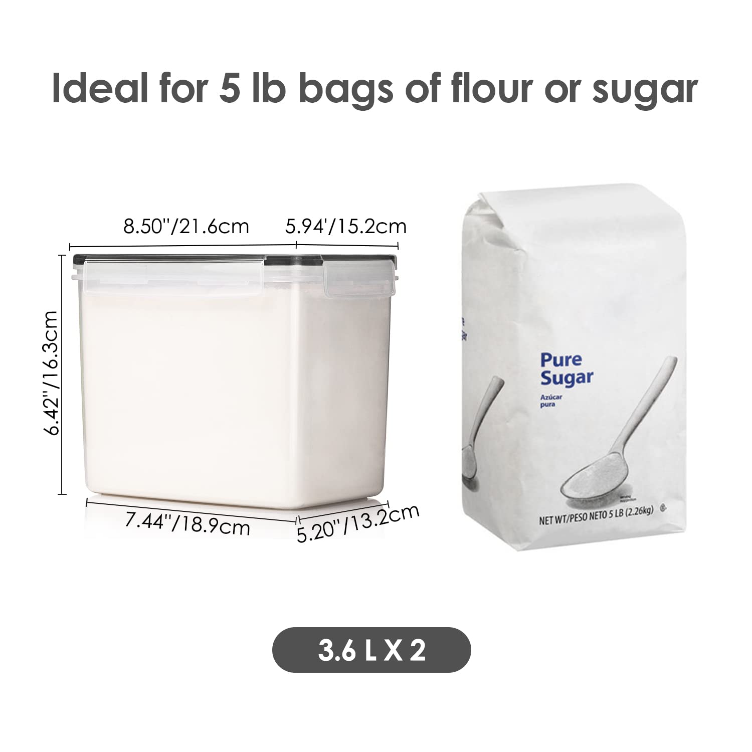 Vtopmart small 1.5 qt containers ideal for cereals and snacks.