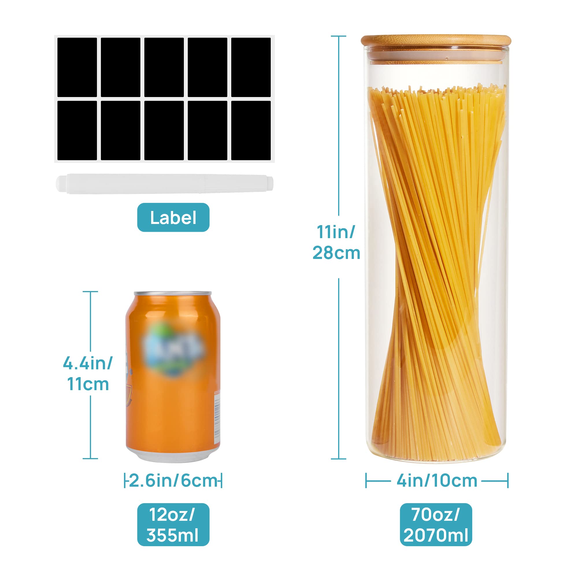 Vtopmart bamboo lid with silicone seal prevents moisture and preserves freshness.