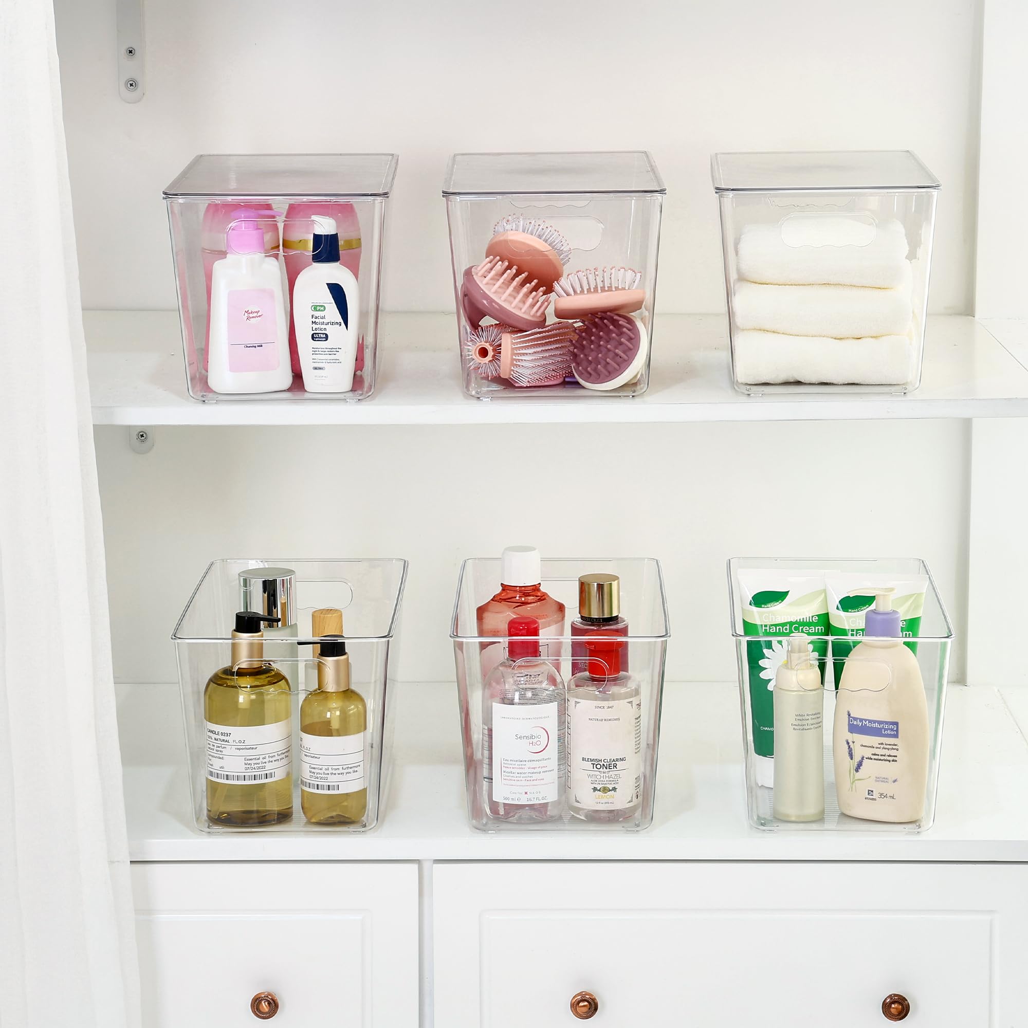 Vtopmart bathroom storage bin keeping cosmetics organized and accessible
