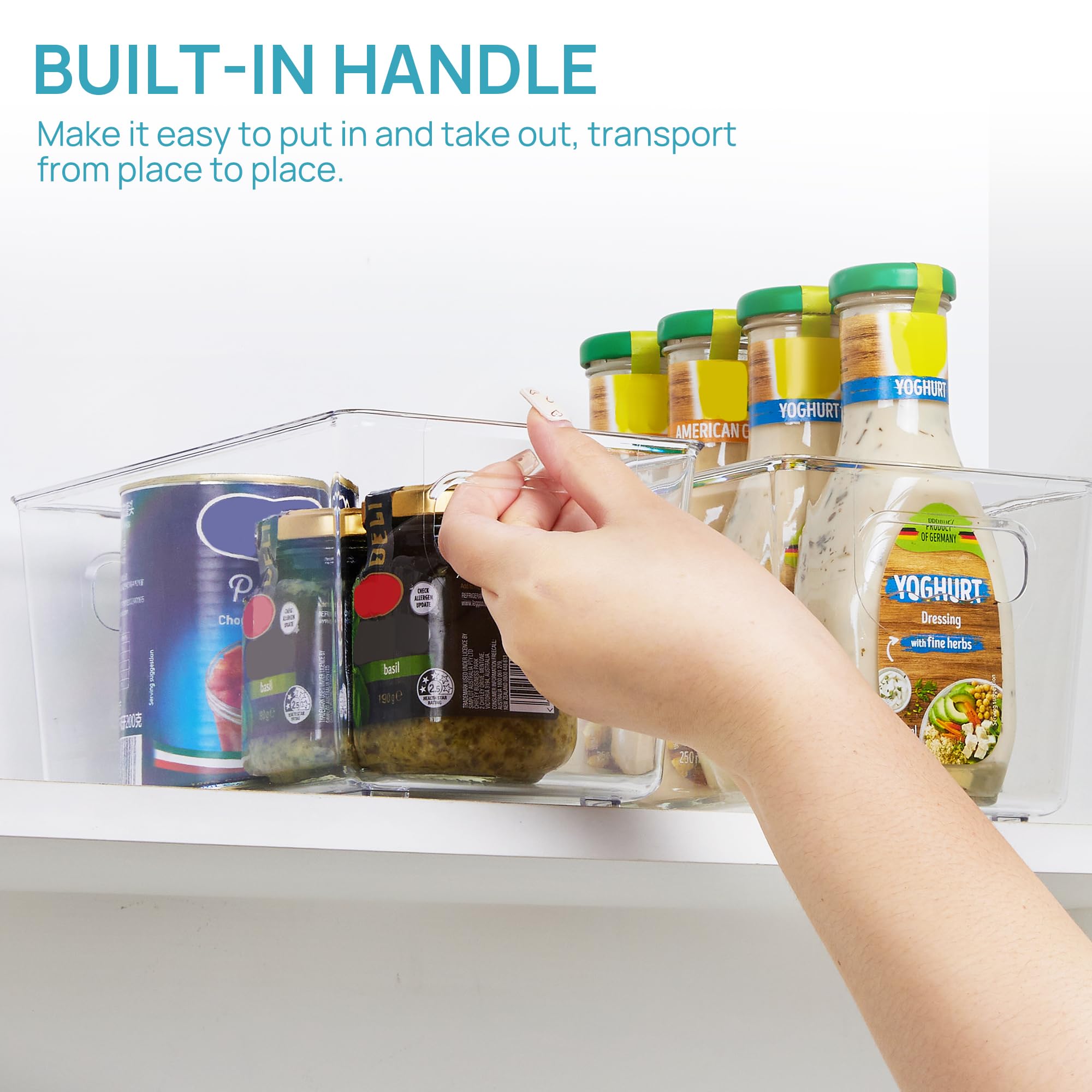 Vtopmart bin with handles offers easy carrying and access.