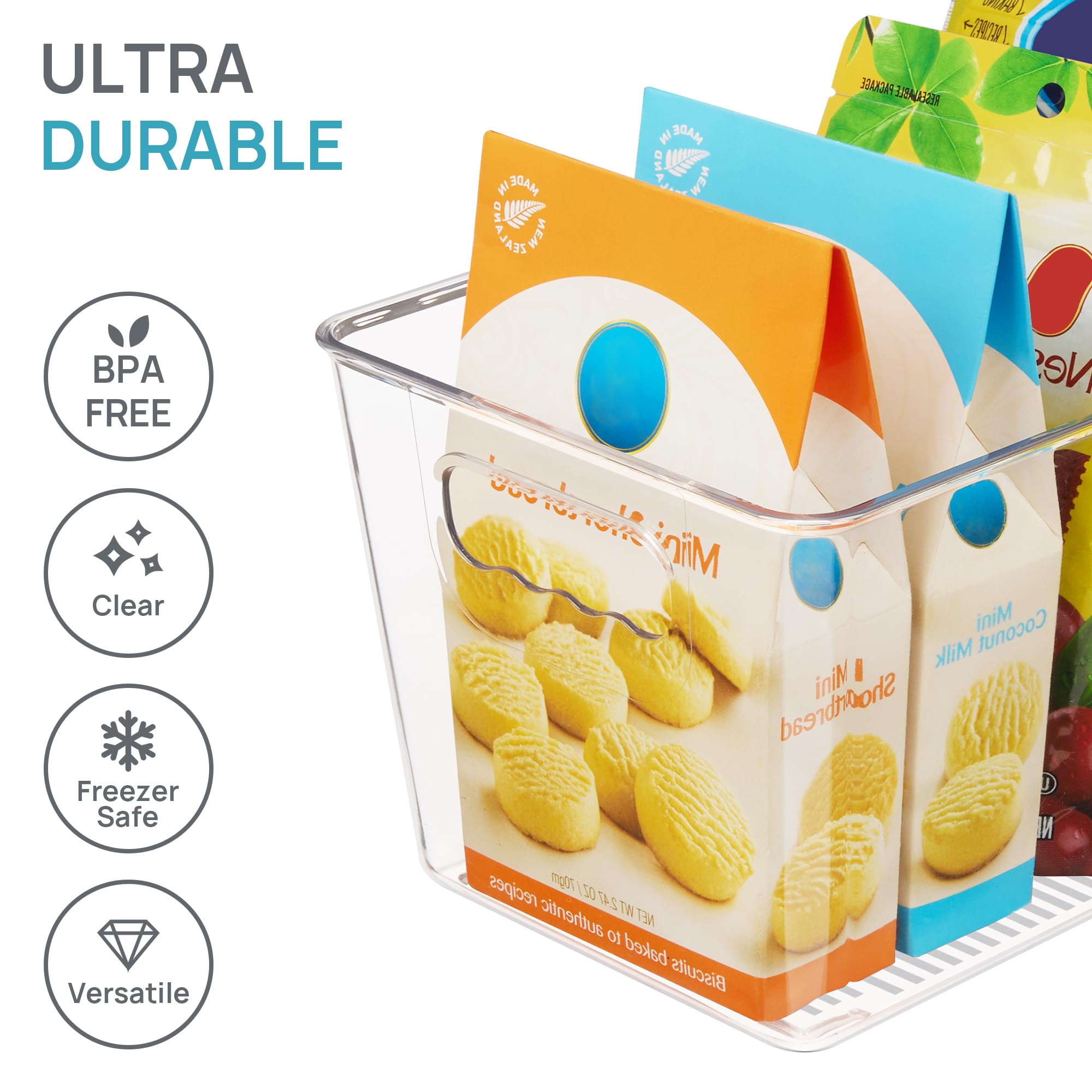 Vtopmart bin with handles for portable kitchen storage