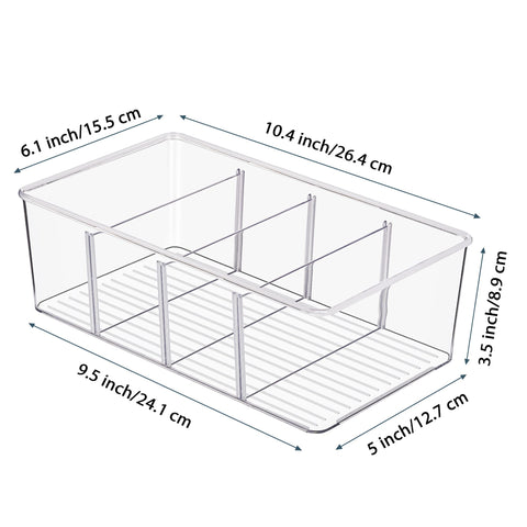 Vtopmart bin with removable dividers keeps spice packets neatly separated
