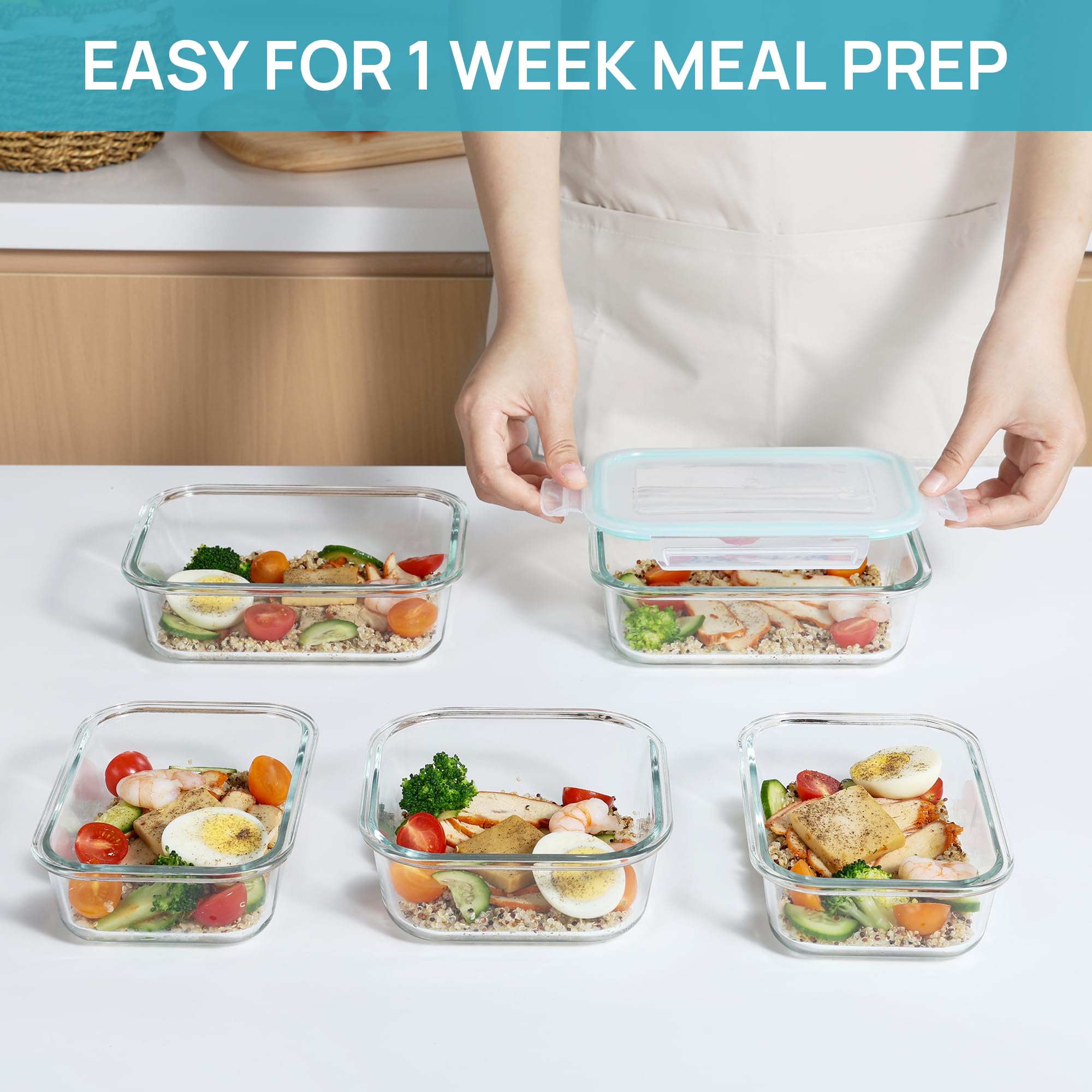 Vtopmart BPA-free clear glass makes contents easy to see