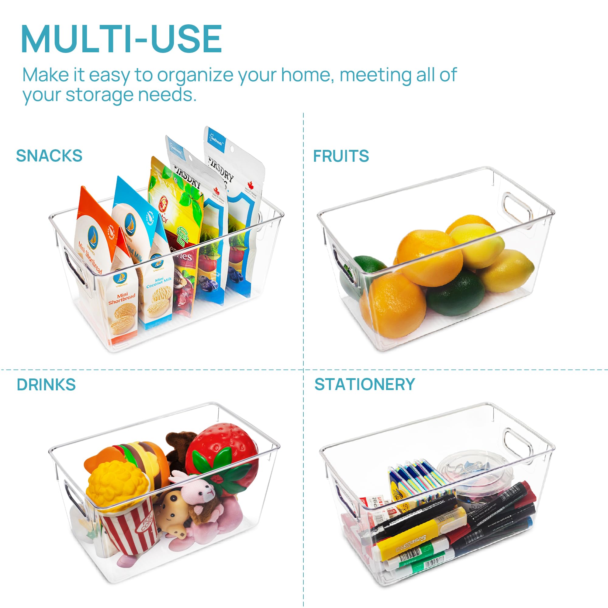 Vtopmart medium storage bin suitable for kitchen cabinets and countertops