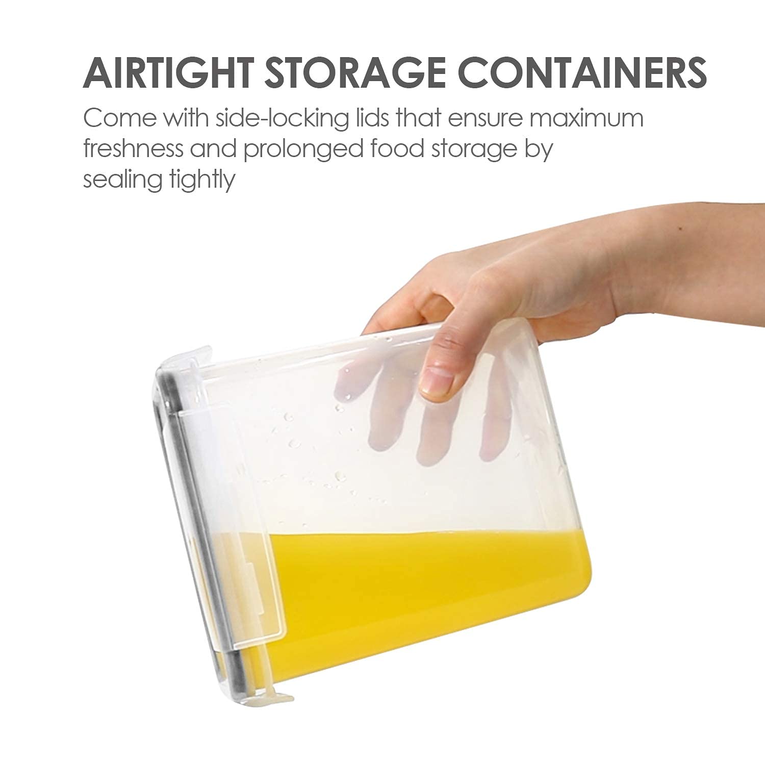 Vtopmart clear BPA-free plastic containers showcase contents at a glance.