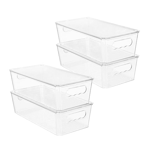 Vtopmart clear organizer with lids for easy fridge organization.