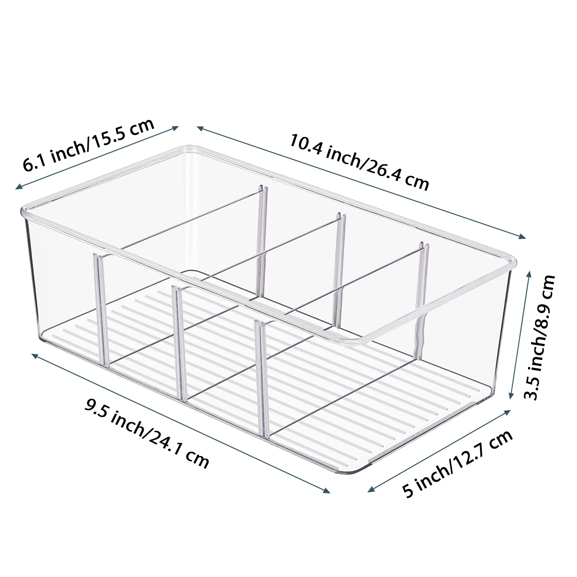 Vtopmart clear pantry bins on a kitchen counter showing contents at a glance