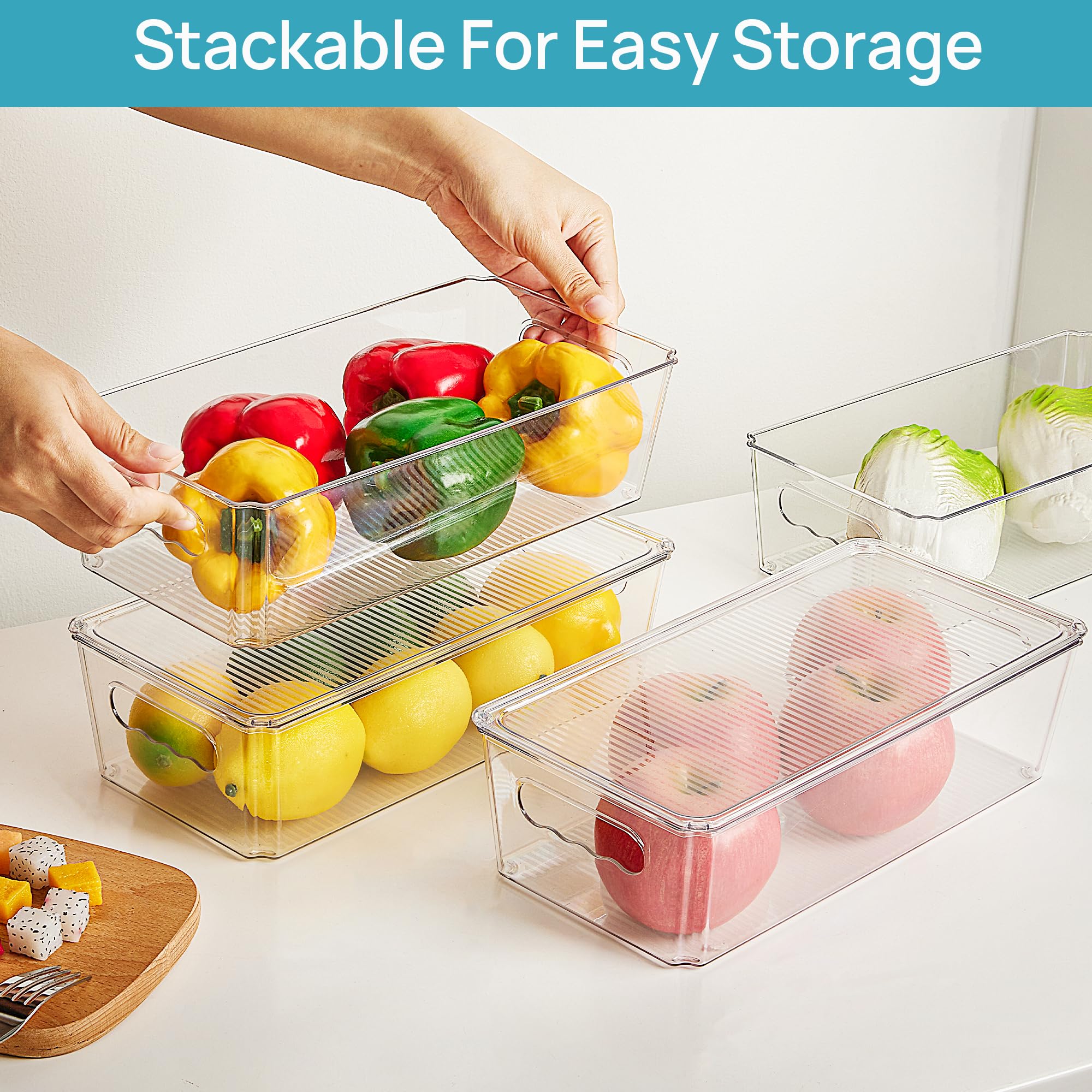 Vtopmart clear pantry bin shows contents at a glance.