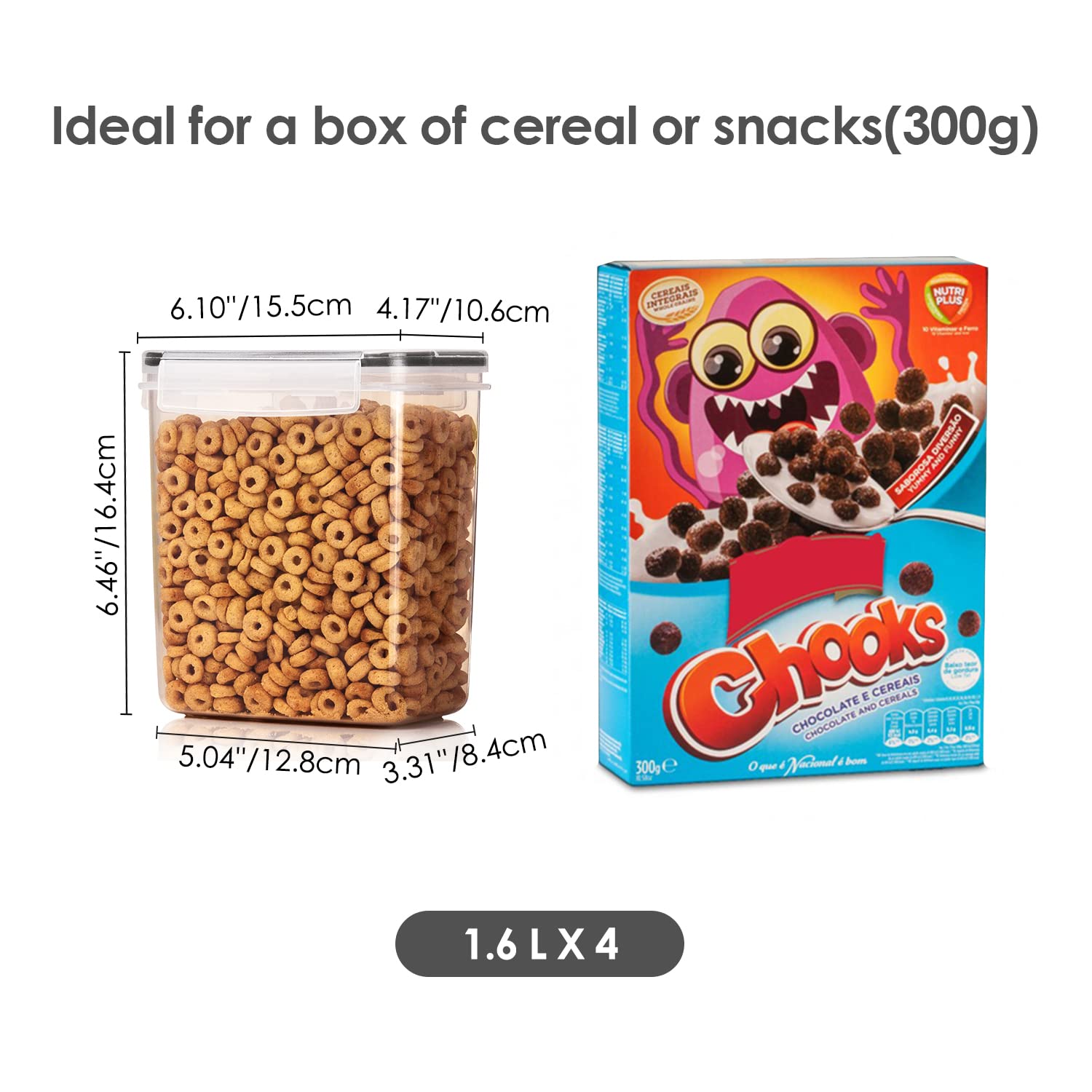 Clear Vtopmart containers allow contents to be seen at a glance.