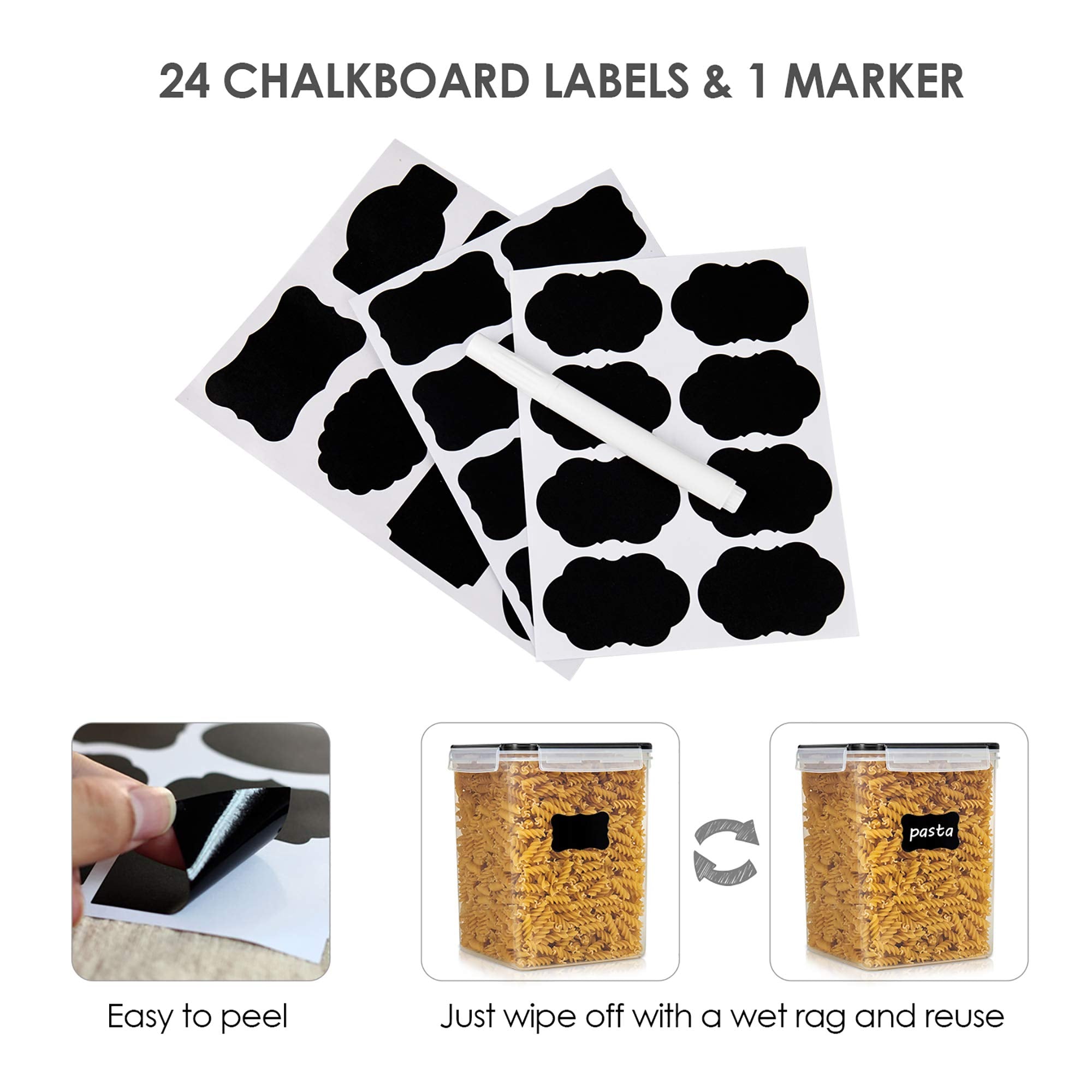 Vtopmart clear plastic lets you see contents at a glance.