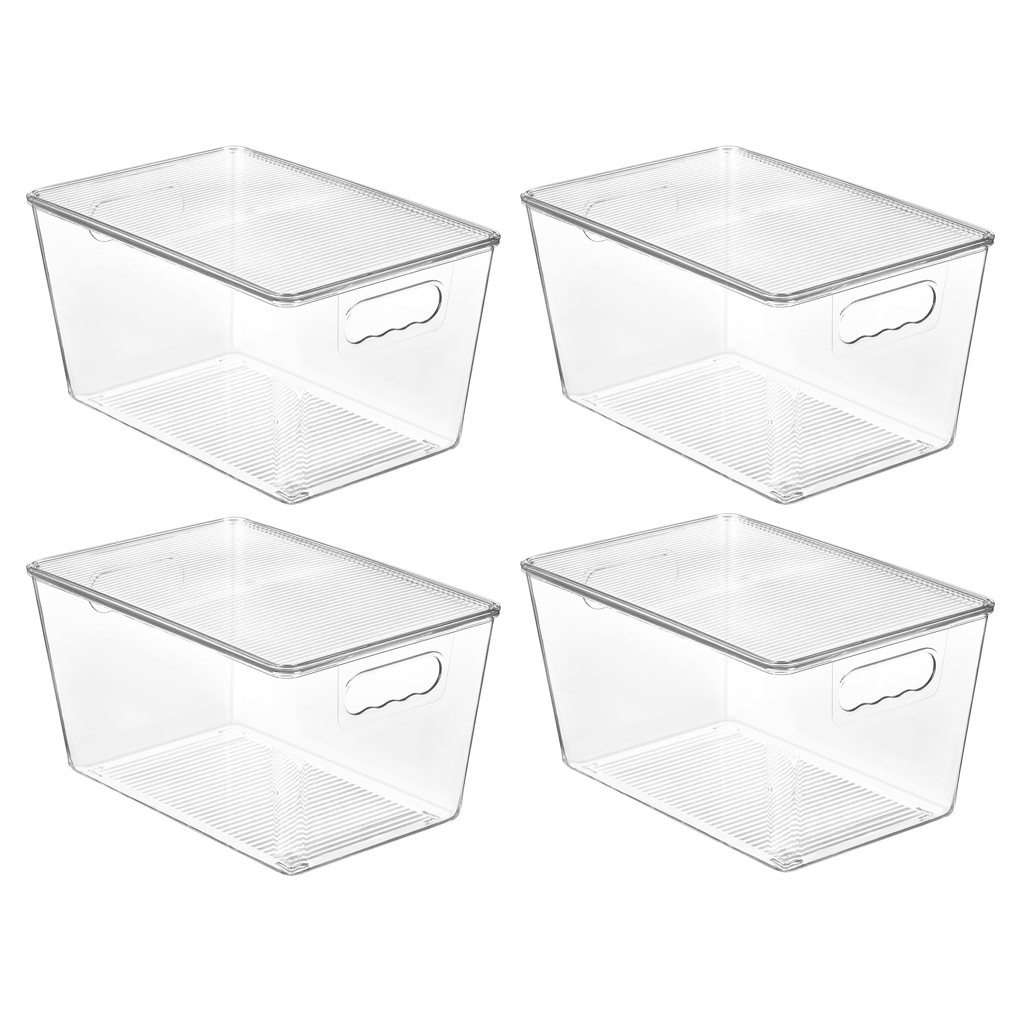 Vtopmart clear stackable storage bin with lids for easy pantry visibility and compact organization