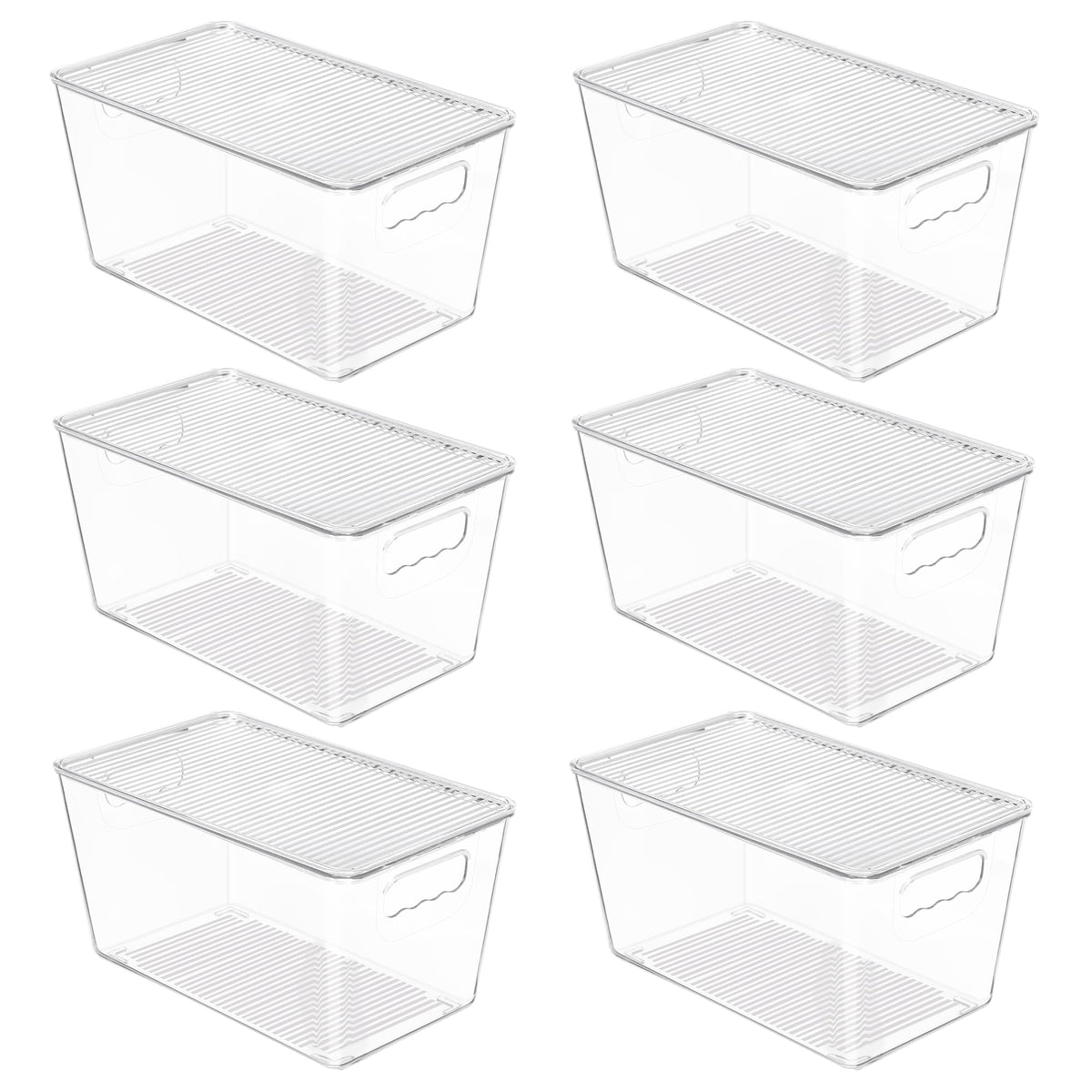 Vtopmart clear stackable storage bin with lid for pantry organization