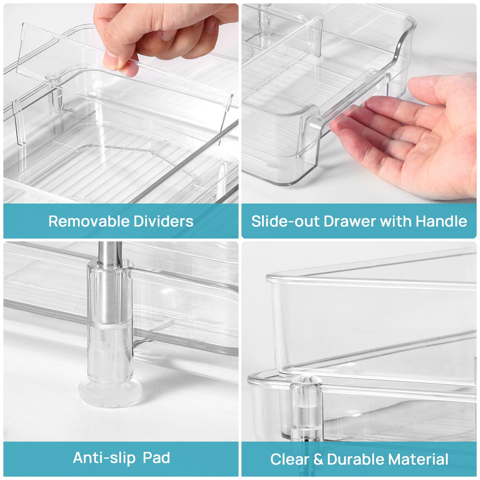 Vtopmart detachable dividers keep items neatly grouped in each compartment