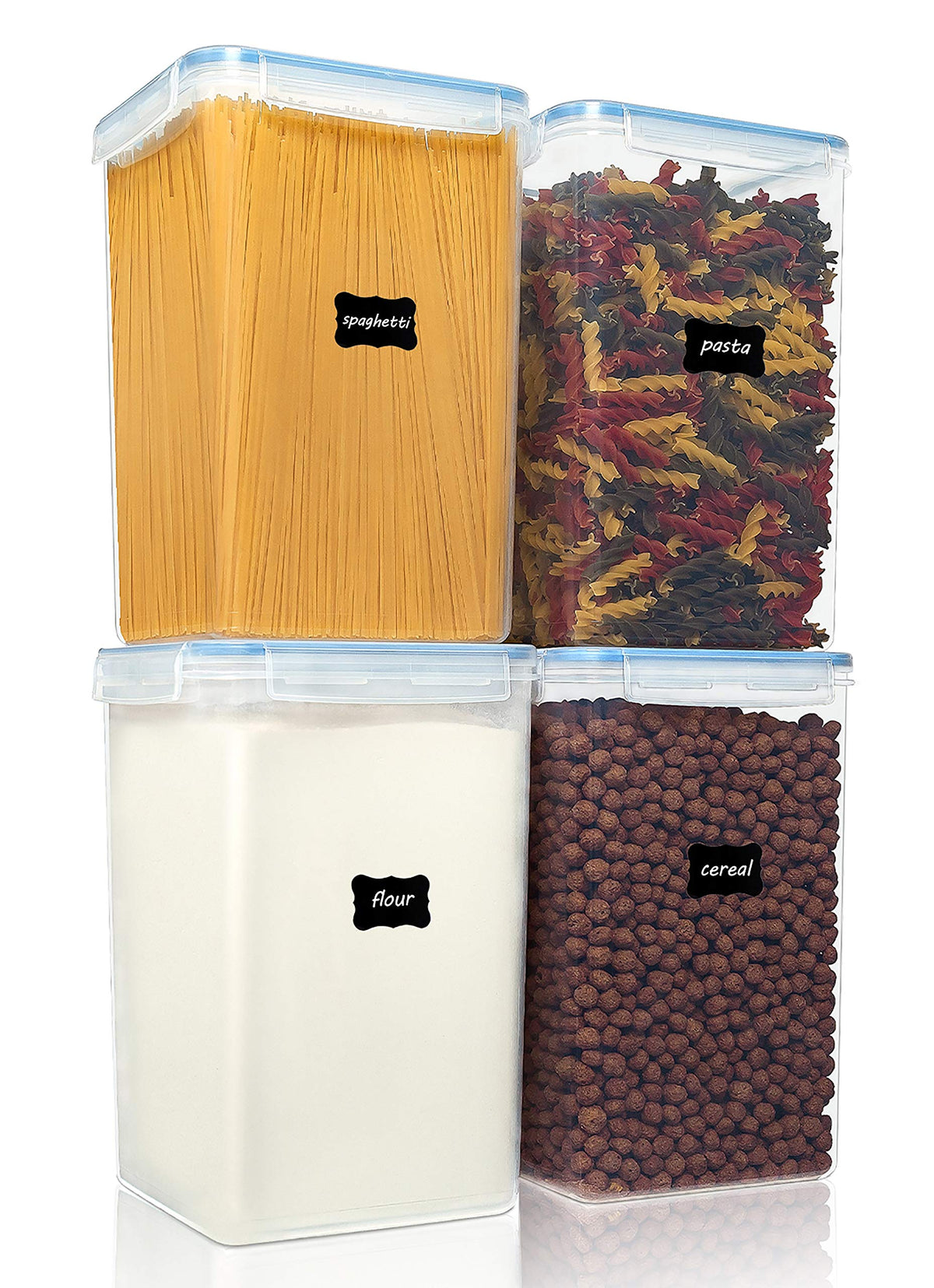 Vtopmart extra-large airtight spaghetti container keeps pasta fresh and organized.