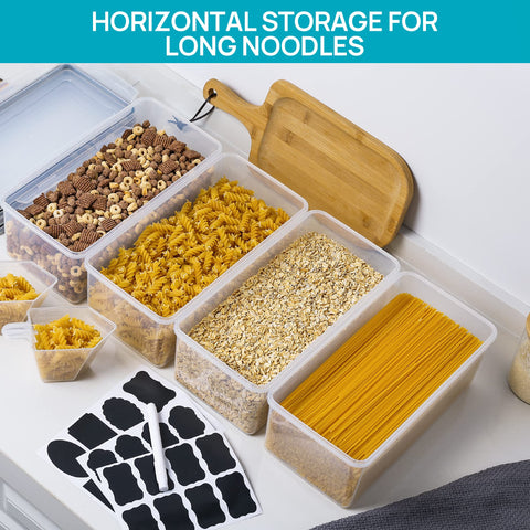 Vtopmart flat pasta storage in cabinet keeps spaghetti accessible
