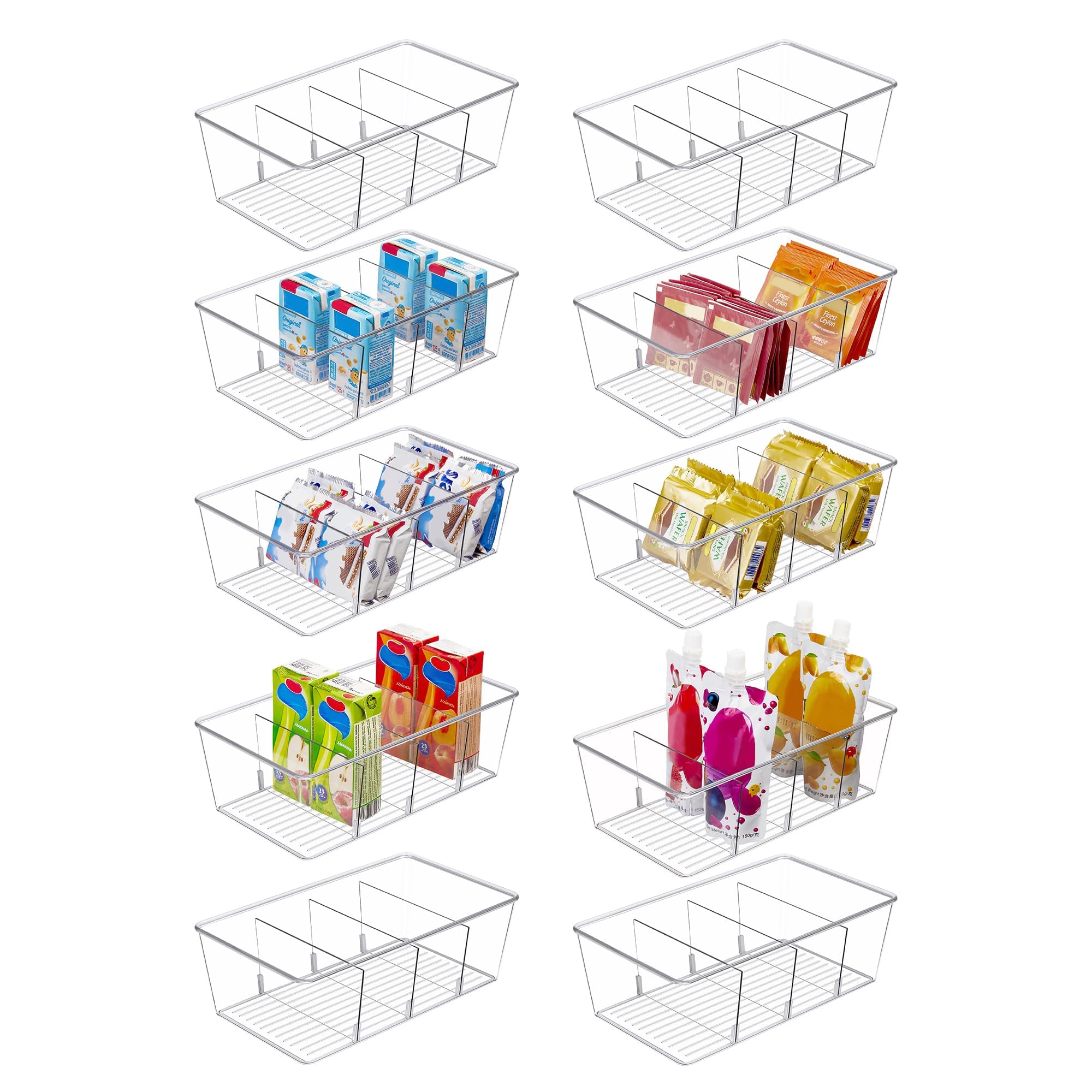 Vtopmart food packet organizer bin crystal-clear view for fast packet spotting.