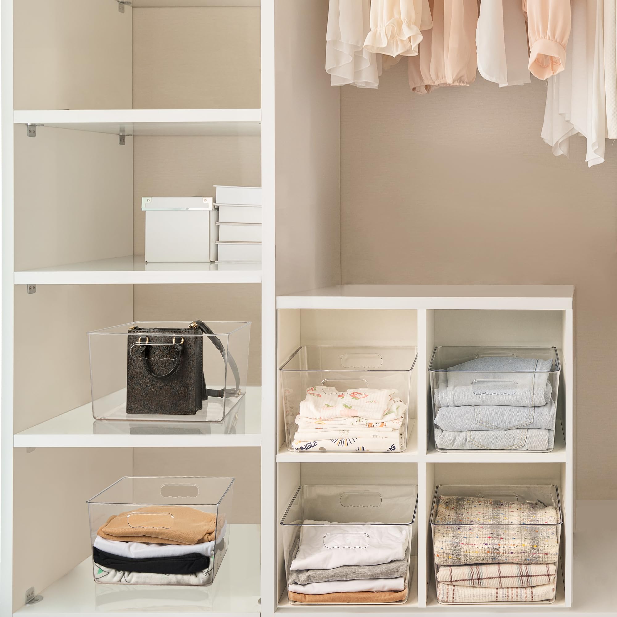 Vtopmart kitchen and bathroom storage bin tidies counters and cabinets.