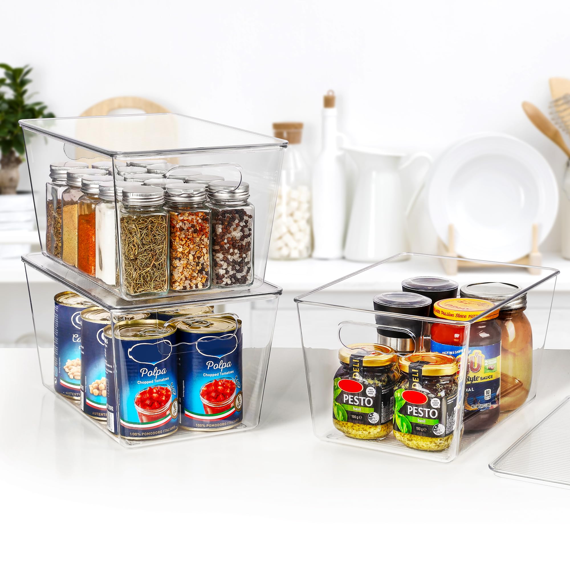 Vtopmart kitchen storage bin suitable for pantry, fridge, cabinet, and bathroom organization